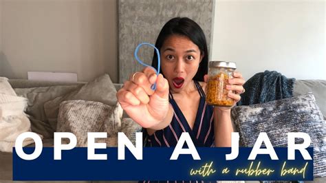 Life Hack: How to easily open a tight jar lid with a rubber band - YouTube