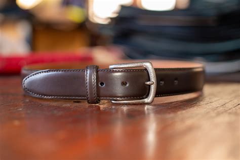 One Piece Shell Cordovan Belt - Dark Cognac — GENUINE HORWEEN PRODUCTS