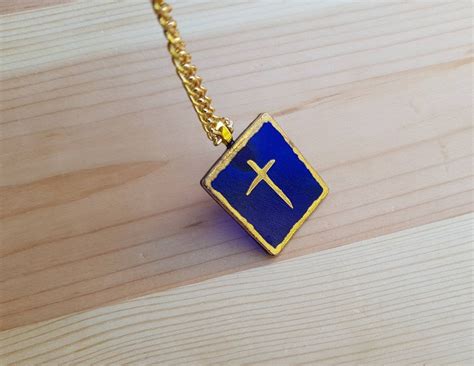 Cross in Gold and Cobalt Jewelry Yeshua the Messiah Pendant on | Etsy