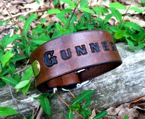 1 3/4 Wide Dog Collar Custom Stamped Handmade Leather