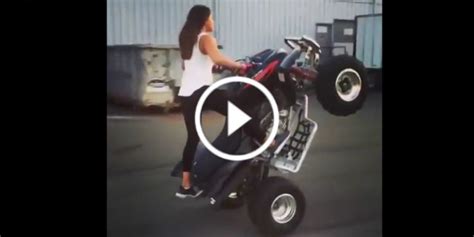 Young LADY Doing Quad Bike Stunts Like It’s The Easiest Thing In The ...