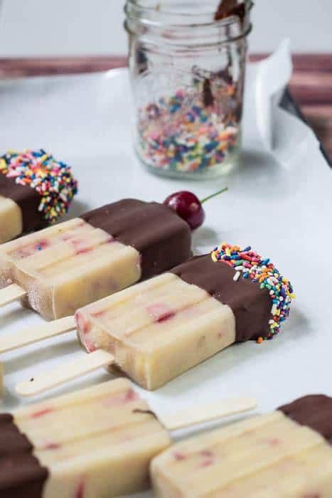 Vegan Banana Split Popsicles