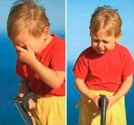 Sad Kid With Gun Blank Template - Imgflip