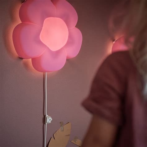 UPPLYST LED wall lamp, flower lilac - IKEA CA