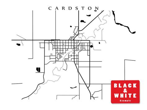 Cardston Alberta Map Print | Etsy