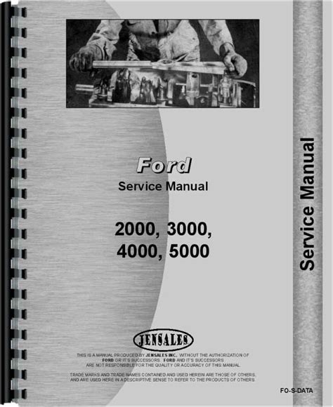 Ford 3000 Tractor Data Service Manual