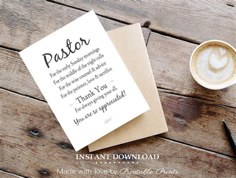 Printable Pastor Appreciation Cards