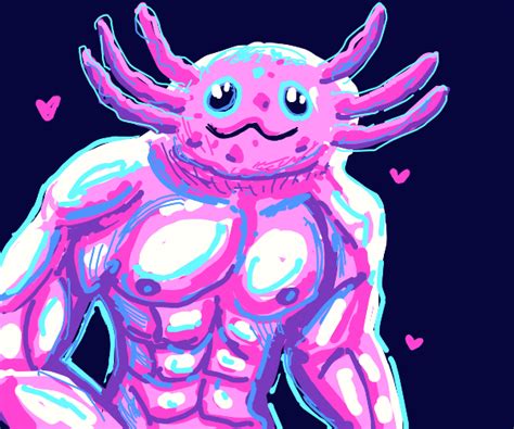 Very buff axolotl - Drawception