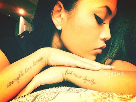 Faith. Trust. Loyalty. Strength. Love. Honesty. #tattoo #bodyart ...