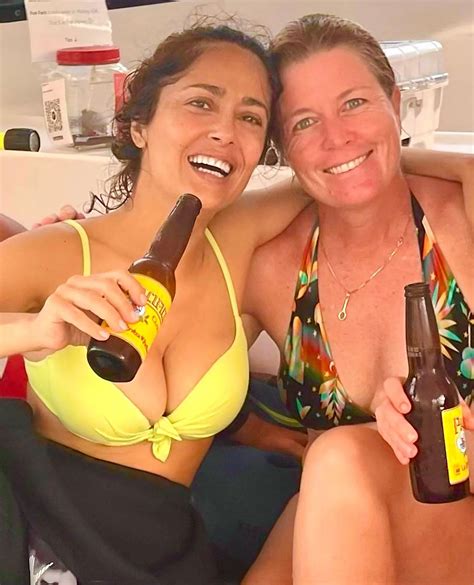 Salma Hayek shows off another busty bikini on scuba diving trip