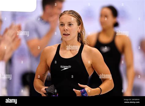 Anna Hopkin after racing in the Women's 100m Freestyle Paris Final on ...