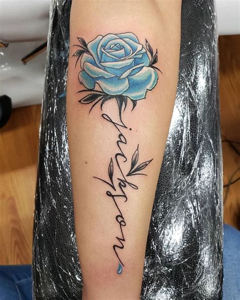 81 Beautiful Blue Rose Tattoo Ideas [2024 Inspiration Guide] | Blue ...