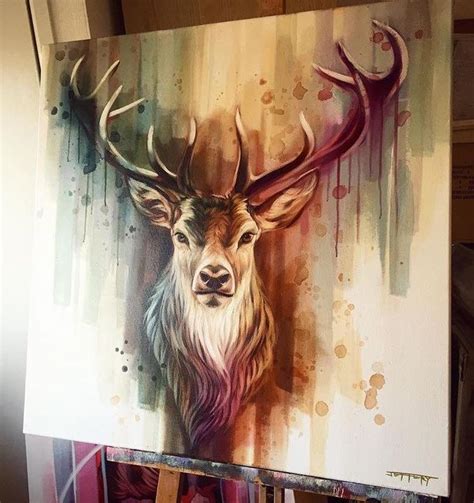 Pin by Genötigt Werden on Art | Deer painting, Animal paintings acrylic ...