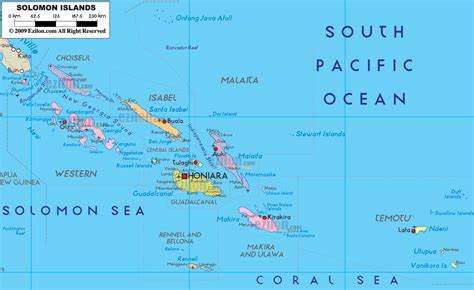 Detailed Political Map of Solomon Islands - Ezilon Maps