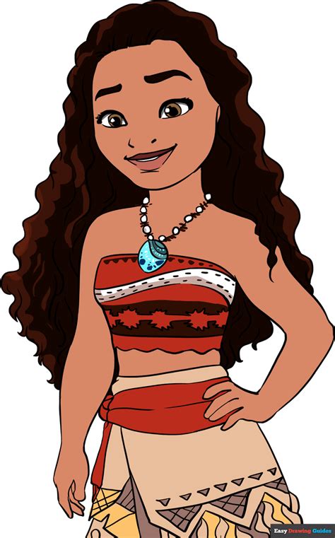 How to Draw Moana - Really Easy Drawing Tutorial