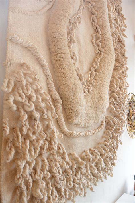 Enormous White Wool Fiber Art from Robert Kidd Studios, circa 1975 For ...