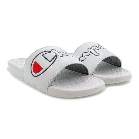 Champion Superslide White Script Slides – Beyond Hype Premier Streetwear