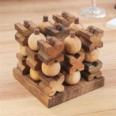 Novica 3D Tic Tac Toe And Wood Game & Reviews | Wayfair