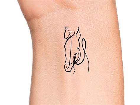 Horse Head Temporary Tattoo - Etsy