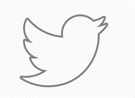 HD Gray Outline Twitter Bird Logo Icon PNG | Citypng