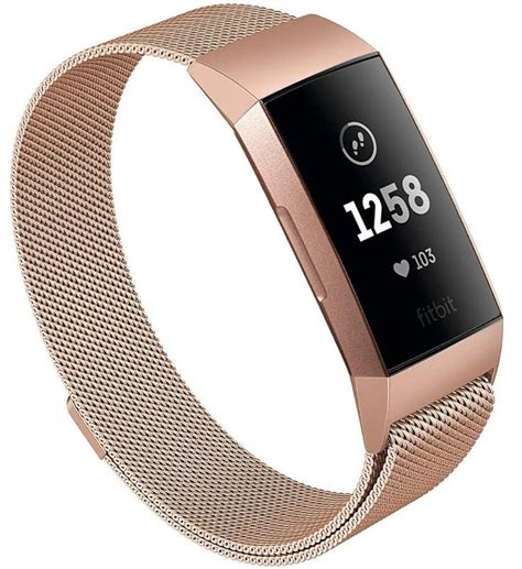 Fitbit charge 3 rose gold metallic strap | Fitbit strap, Fitbit, Fitbit ...