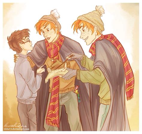 The Weasley twins and Harry. | Harry potter fan art, Harry potter ...