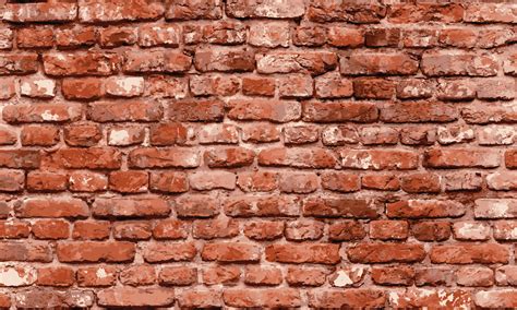 Old brick wall texture vector background. closeup brick wall surface ...