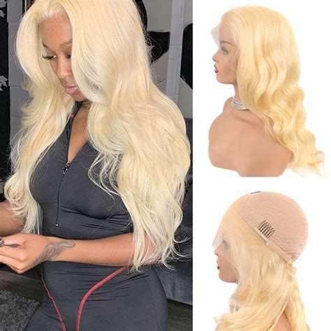 613 Blonde Body Wave Human Hair 13×6 Lace Front Wigs 180% Density ...