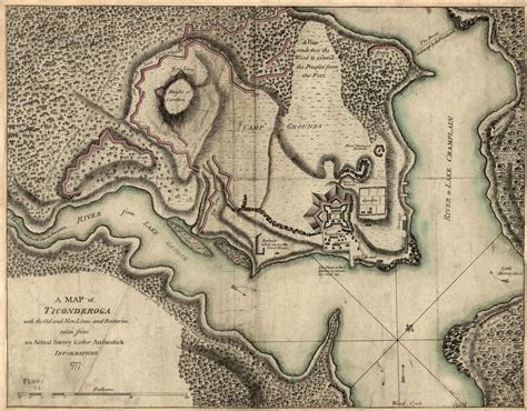 Map of the Battle of Ticonderoga 1777 | Fort ticonderoga, Ticonderoga ...