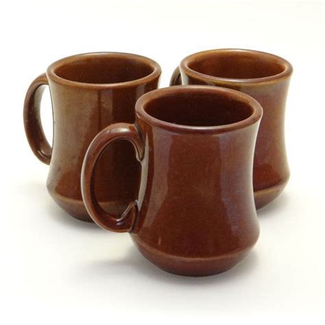 Vintage Brown Coffe Mugs Diner Style Set of Three | Brown coffee cups ...