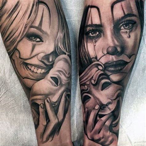 Female Drama Masks Tattoo - Garret Johnston