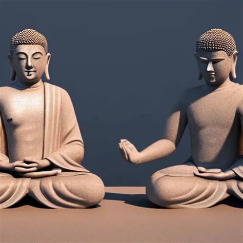 Jesus, the Buddha and Muhammad holding hands, the | Stable Diffusion