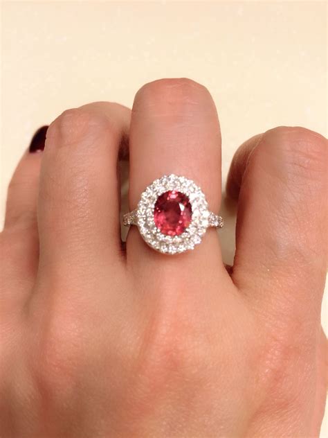 Orange red sapphire and diamond ring , Tiffany & Co | Red diamond ring ...