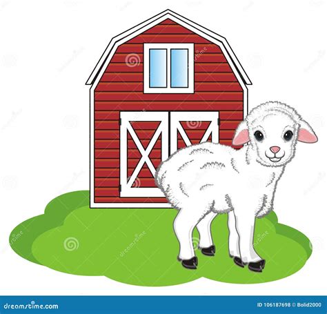 Sheep and her house stock illustration. Illustration of cute - 106187698