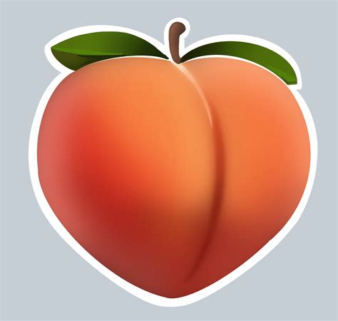 Peach Emoji Sticker - Etsy