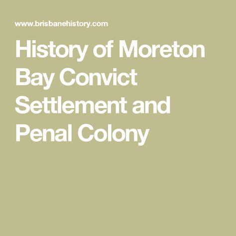 History of Moreton Bay Convict Settlement and Penal Colony | Penal ...