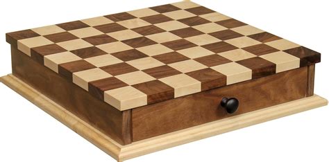 18" Maple/Walnut Chess/Checker Board with Drawer - Weaver Furniture