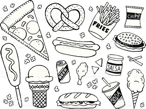 Junk Food Doodles royalty-free stock vector art Food Doodles, Journal ...