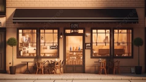 3d Rendered Cafe House On Street Background, 3d Illustration Of A Cozy ...