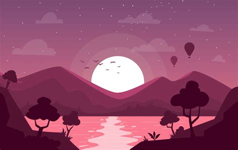 Vector Landscape Illustration - Download Free Vectors, Clipart Graphics ...