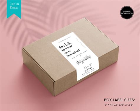 Printable Box Label Template Custom Packaging Labels Order | Etsy