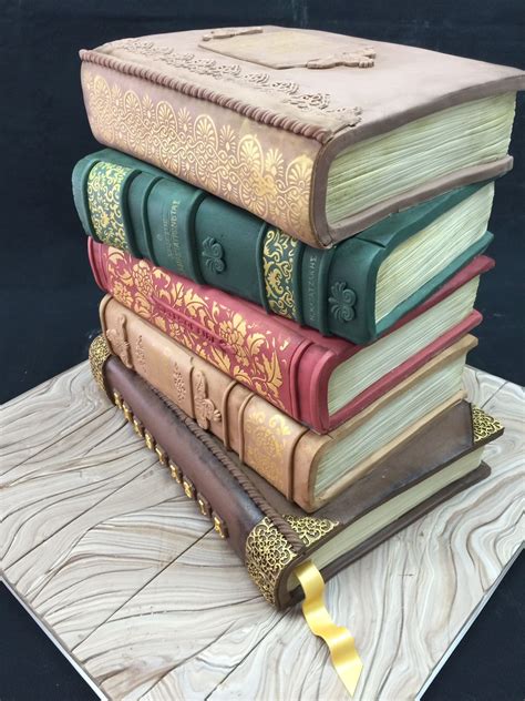 Vintage Books Cake Five chocolate cakes filled with ganache and stacked ...