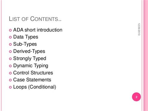 ADA programming language