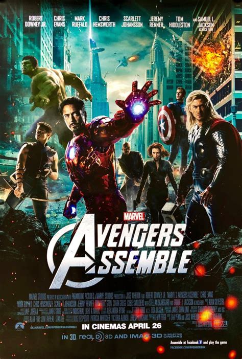 Original Avengers Assemble Movie Poster - Thor - Hulk - Iron Man - Marvel