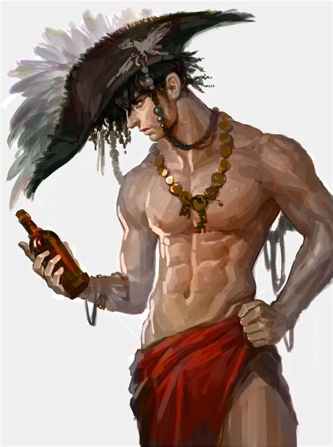 Pirate, Sea robber, Drinker, Rum, Rough drawing, Muscle man, character ...