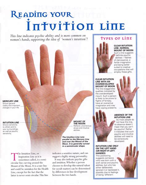 Reading your Intuition Line Palmistry Chart 18"x28" (45cm/70cm) Poster