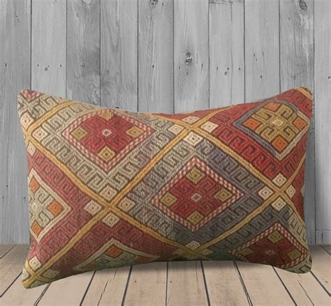 Red Blue Yellow Southwest Boho Pillow Cover -16x24 -Tribal Throw ...