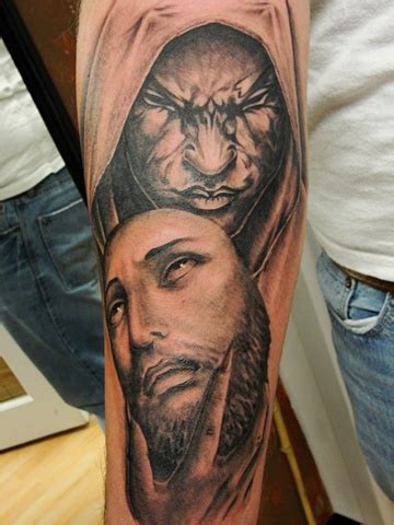 Jesus Vs Devil Tattoo