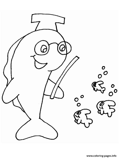 School Fish Coloring page Printable