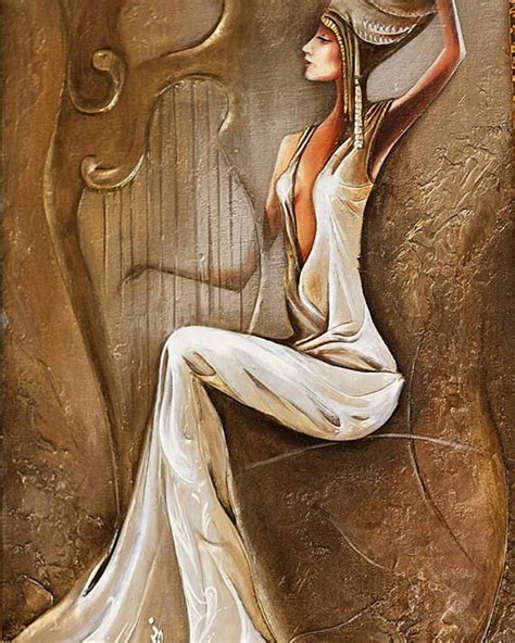 Harpist Canvas Wall Art , Harp player Oil Painting Unique Gift, One of ...